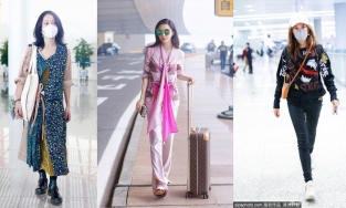 Thời trang sân bay: Triệu Vy trẻ trung, Phạm Băng Băng, Châu Tấn xuề xòa