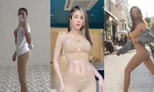 Hoa mắt với những lần sao Việt mặc quần màu da bó sát