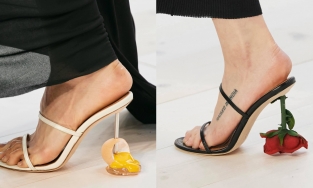 Giày cao gót bằng trứng gà, hoa hồng trong BST Xuân/Hè 2022 của LOEWE