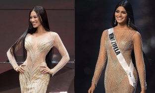 Tạo hình với váy dạ hội của Kim Duyên vừa công bố đã bị tố là 'nhái' Á hậu HHHV 2018 người Venezuela