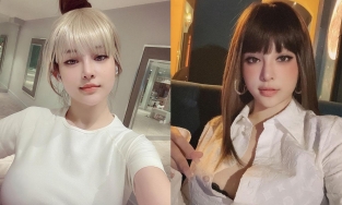 Gương mặt ngày càng cứng đờ như tượng sáp của Huyền Baby 