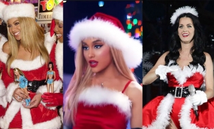 Sao Hollywood diện đồ 'bà già Noel': Một nữ ca sỹ mặc bodysuit khoét hông cực kỳ 'hư hỏng'