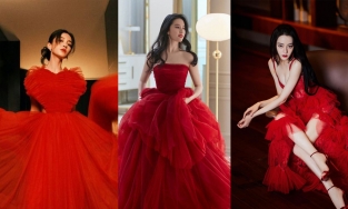 Tạo hình kinh diễm của mỹ nhân Cbiz với váy đỏ: Lưu Diệc Phi như nàng Lọ Lem phiên bản Giáng Sinh