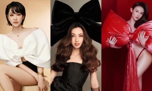 Hoa hậu Thuỳ Tiên và dàn sao Việt 'biến hình' thành gói quà với nơ khổng lồ dịp Giáng sinh