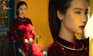 Rũ bỏ hình tượng tổng tài, Huyền Lizzie hoá thân thành con gái Hà Nội xưa với áo dài, đón năm mới