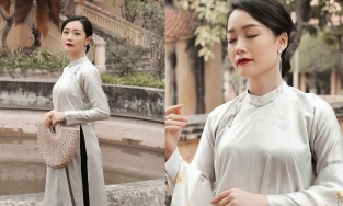 BTV Thu Hà sang trọng và đài các với áo dài cổ truyền trong những ngày cận Tết Nhâm Dần