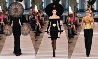 Schiaparelli thắp sáng Tuần lễ thời trang Haute Couture Paris bằng vàng và những thiết kế vô thực