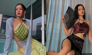 Đi ngược số đông, Chi Pu phong phanh với váy áo hiểm hóc những ngày đầu năm mới Nhâm Dần