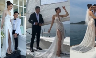 Đám cưới 'mlem mlem' nhất V-biz Phương Trinh Jolie - Quý Bình: Cô dâu diện váy cưới cắt xẻ táo bạo