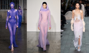 Thiết kế xuyên thấu, cắt xẻ không nội y trở thành điểm nhấn của Tuần lễ thời trang Thu Đông 2022