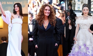 Thảm đỏ LHP Cannes 2022 ngày 2 và 3: Anne Hathaway, Julia Robert, Lý Nhã Kỳ mang trang sức tiền tỷ