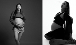 Hoa hậu đẹp nhất Hàn Quốc Honey Lee táo bạo khoe bụng bầu trên tạp chí Vouge Hàn Quốc