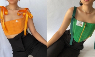 Corset được may từ áo thun Nike, Adidas... của thương hiệu nội địa Anh Quốc