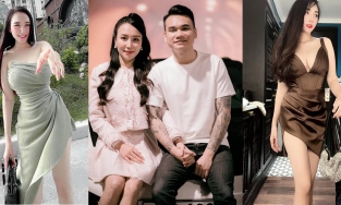 Vợ Khắc Việt - Thảo Bebe có gu thời trang đối lập: Đứng một mình bốc lửa, cực kín đáo bên chồng