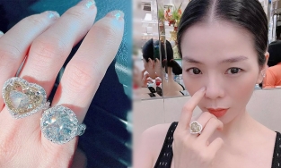 Học Lệ Quyên cách khoe nhẫn kim cương siêu to khổng lồ: 'Đau toàn thân'!