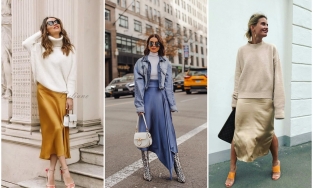 Phối váy lụa với áo len là xu hướng nàng không thể bỏ qua Thu – Đông 2021 