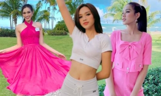 Quên váy hồng đi, đồ thể thao màu trắng mới là chân ái của Đỗ Thị Hà tại Miss World 2021
