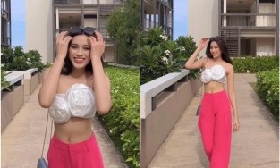 Đỗ Thị Hà mặc độc một chiếc áo bra ra đường