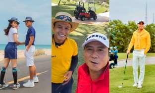 Sao nam Vbiz trên sân golf: Hồ Hoài Anh diện đồ đôi với vợ, Hồng Đăng chung thủy với điều này