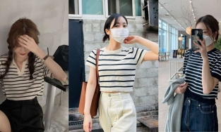 Áo montoghi kẻ sọc: Chiếc áo mùa Thu 'chân ái' của hội gái Hàn, diện vào tự động thăng hạng vẻ ngoài