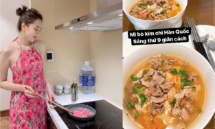 Miu Lê 'rơi' nghị lực với dĩa cơm 3 đùi gà kho, Mai Ngọc khoe mì bò kim chi