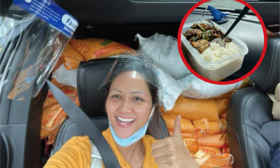 H'Hen Niê ăn cơm hộp để đi phát quà, Phanh Lee khoe cơm cữ đẹp như nhà hàng