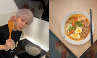 Quang Trung khoe ảnh cơm nhà: Cơm ngon nhưng netizen chỉ chú ý đến bàn chân