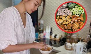 Thanh Hằng làm bún đậu mẹt chuẩn vị, Quang Vinh khoe “cơm nhà” chỉ thấy cá mà không thấy cơm
