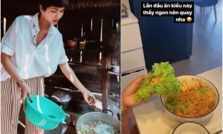 H’Hen Niê mách bạn cách ăn mì kiểu mới, tưởng không ngon mà ngon không tưởng