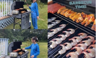 Chi Pu trổ tài nướng BBQ trên đất Mỹ, Thanh Hằng tự nấu bún ốc thanh đạm tại gia