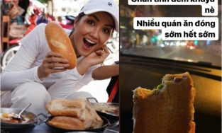 H’hen Niê ăn bánh mì đêm hiếm hoi, Ninh Dương Lan Ngọc “thưởng” trứng cá tầm đắt đỏ