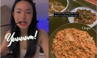 Châu Bùi tự nấu bữa tối thịnh soạn, Thanh Hằng ăn súp mì Tomyum “khổng lồ”