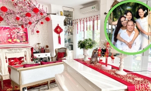 Sao Việt trang trí nhà Tết: Nhà Thuý Hạnh ngập sắc đỏ, nhà Cường Đô La góc nào cũng có hoa