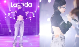 Tóc Tiên táo bạo với kiểu 'áo vành đai' siêu ngắn