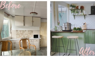Căn bếp xanh bơ tuyệt đẹp với chi phí cải tạo 50 triệu của cặp vợ chồng trẻ