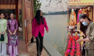 Những sao Việt được khen ngợi vì diện trang phục kín đáo đi lễ đầu năm