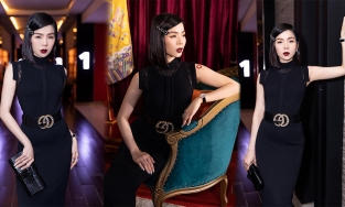 Lệ Quyên thật trẻ trung, xinh đẹp nhưng chị đẹp đeo thắt lưng ngược mất rồi