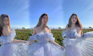 Ngọc Trinh bay bổng như tiên nữ giữa cánh đồng hoa Cẩm Tú Cầu tại Đà Lạt