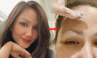 H'Hen Niê 'khóc một dòng sông' khi mất một nửa lông mày 