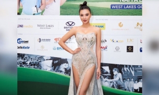 Á hậu Kim Duyên thả dáng trong chiếc váy dạ hội cắt xẻ táo bạo khiến dân tình nín thở 