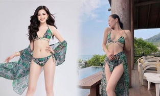 Cùng diện đồ bơi họa tiết 'bé Na': Đỗ Thị Hà có xuất sắc hơn Lệ Quyên? 