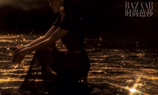 Châu Tấn trang hoàng ảnh bìa Harper's Bazaar Trung Quốc bằng bóng tối?