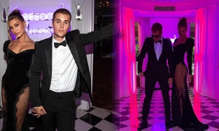 Bà xã Justin Bieber thả dáng trong chiếc váy xuyên thấu khoe trọn vòng 3