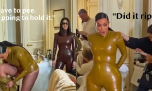 Kim Kardashian 'giải quyết nhu cầu' như thế nào khi mặc trang phục latex kín mít từ cổ đến chân?