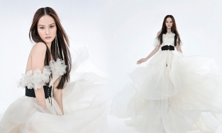 NTK Trần Hùng thể hiện sự gắn bó với 'nàng thơ' Hương Ly bằng BST mới