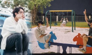 Nửa đêm, Sơn Tùng M-TP đưa em trai và Kay Trần đi chơi xích đu