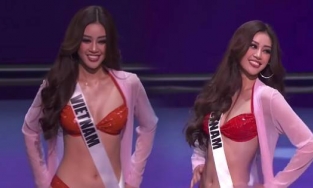 Khánh Vân làm nóng sân khấu Miss Universe với thân hình đẹp từng milimet