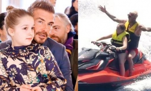 David Beckham cho con gái Harper 10 tuổi lái mô tô nước dù vừa bị cảnh sát nhắc nhở
