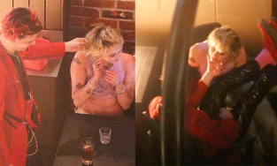 Miley Cyrus thân mật với trai trẻ trong bar