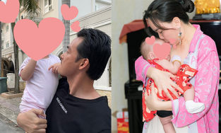 Phượng Chanel, Quách Ngọc Ngoan cùng khoe ảnh ôm hôn con gái nhỏ